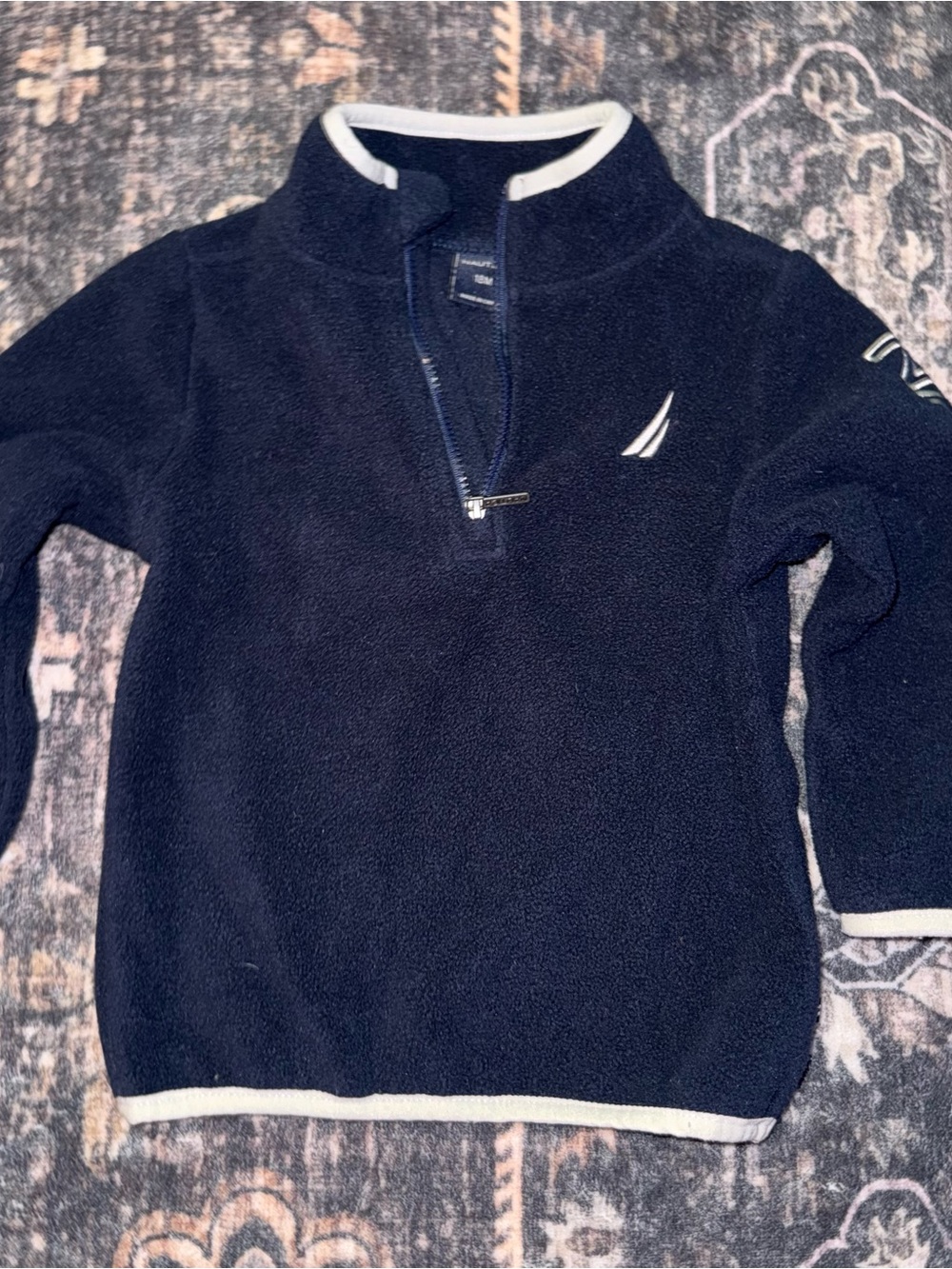 Nautica Toddler Navy Quarter-Zip Fleece Pullover 18M